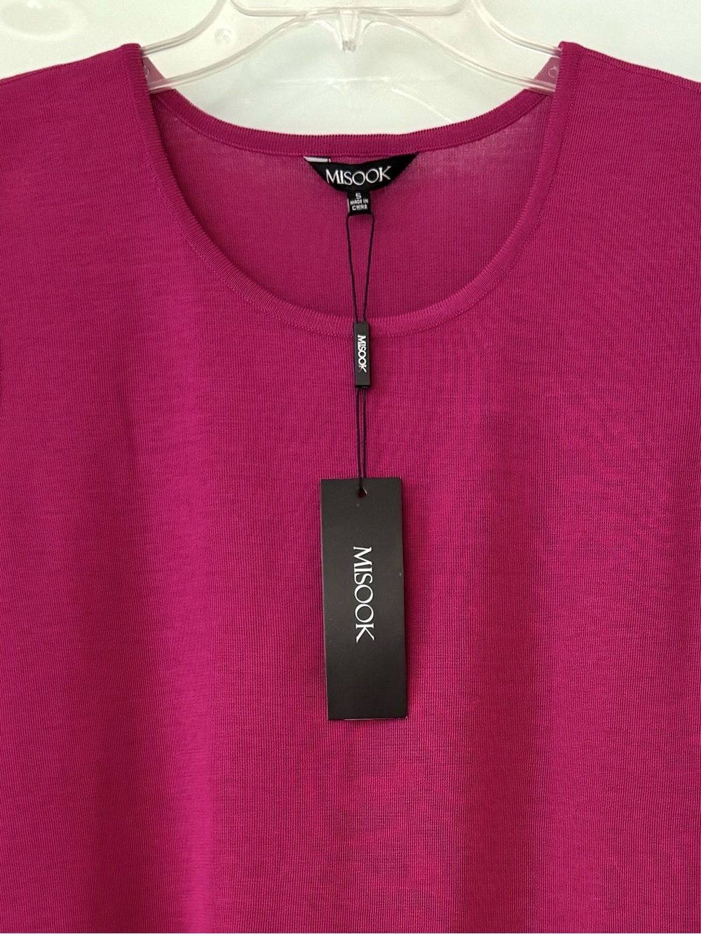 Misook NWT Luxury Classic Knit Tank Top Shell Hot Pink Magenta Scoop Neck Sz S - Picture 3 of 11